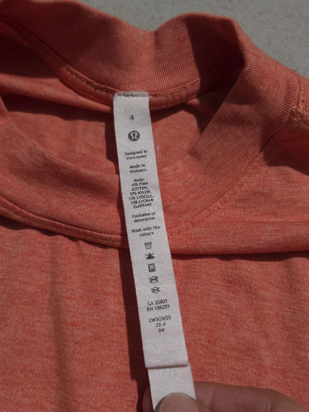 Lululemon Cates Tee Orange Boxy Cropped Short Sleeve T-shirt Top Womens Sz 4